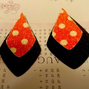 Orange and black fall earrings